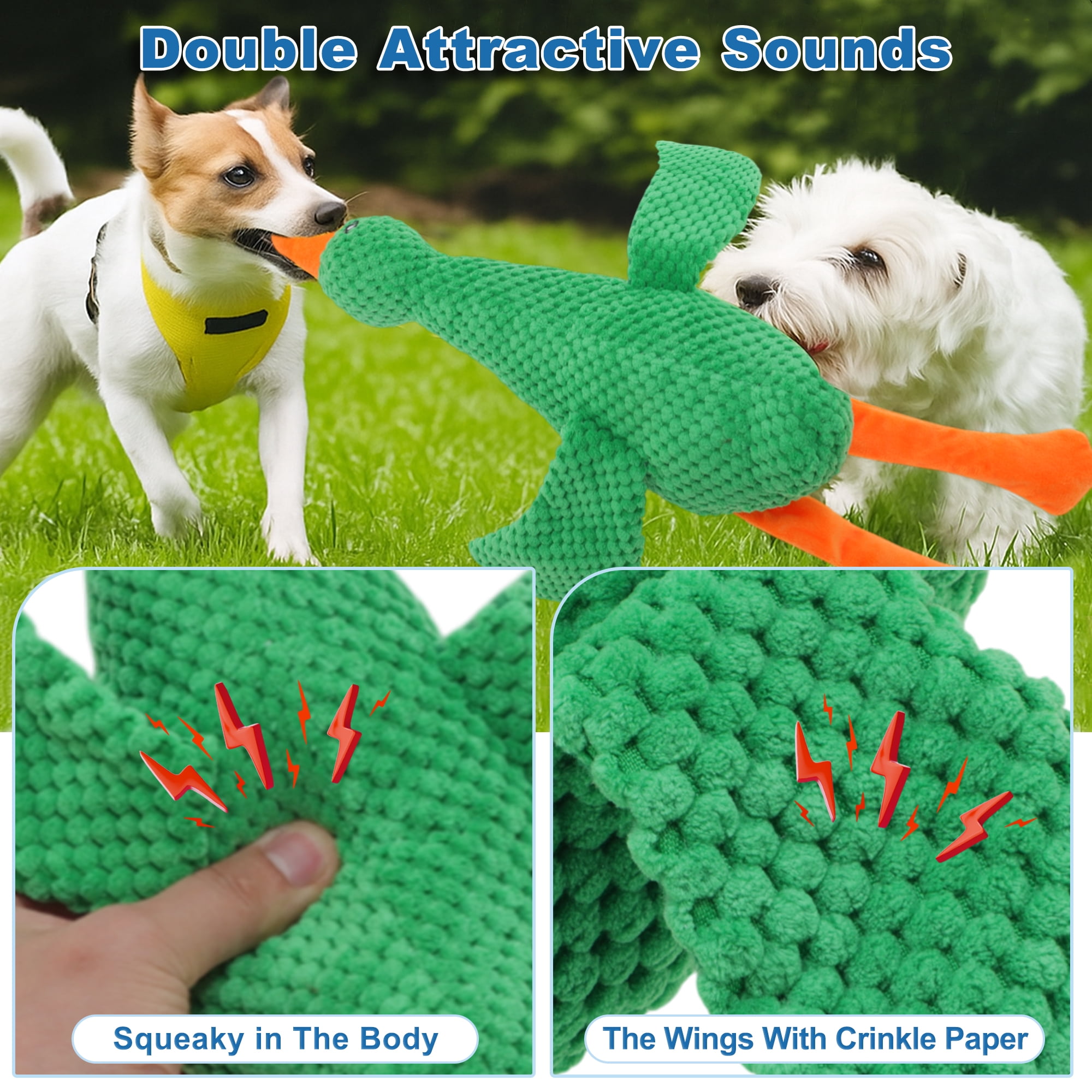 Unique Bargains Dog Toys for Aggressive Chewers Goose Chew Toy Green