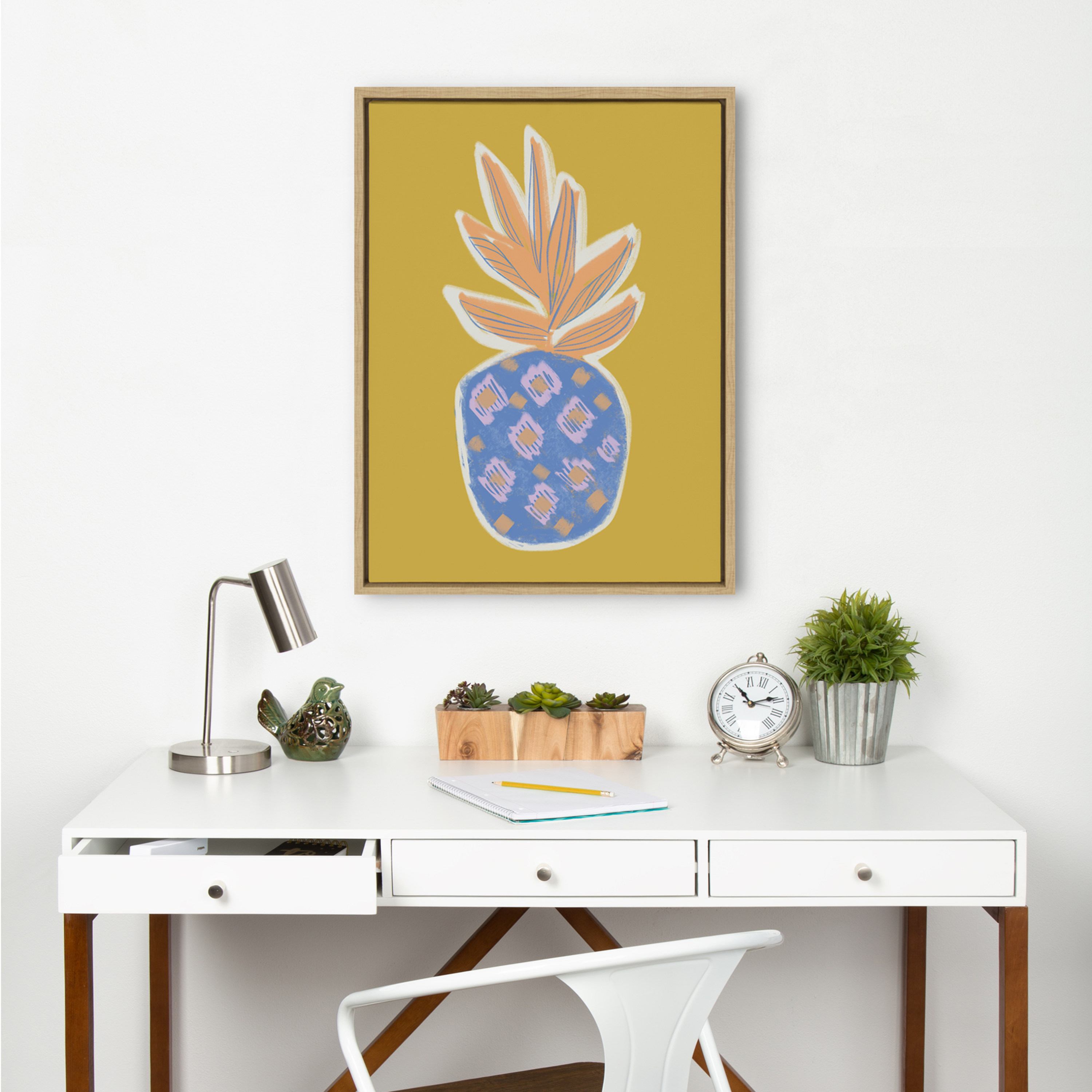 Kate and Laurel Flowers Framed Canvas Art Print, 18" x 24"