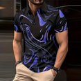 thumbnail image 2 of FUZHIQ Men's Polo Shirts Short Sleeve Gradient Print Rhinestone Detail Casual Golf Polo Breathable Quick Dry Party Daily Wear Fashion Collared Shirt,S, 2 of 5