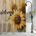 thumbnail image 2 of Sunflower Leaves Welcome Fabric Shower Curtain Vintage Brown Washable Shower Curtains for Bathroom, Waterproof Bath Curtain with Hooks Home Decor 36x72in, 2 of 8