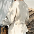 thumbnail image 4 of WTOBBY Women's Casual V-Neck Long Sleeve Coat with Strapped Detail, Fashion Solid Color Blazer Style Jacket, Versatile Outerwear for Office or Daily Use,Beige L, 4 of 4