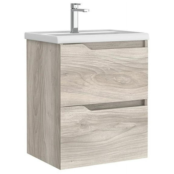 Ws Bath Collections Menta C50.100 GP Menta 20" Wall Mounted Single Basin Vanity Set -