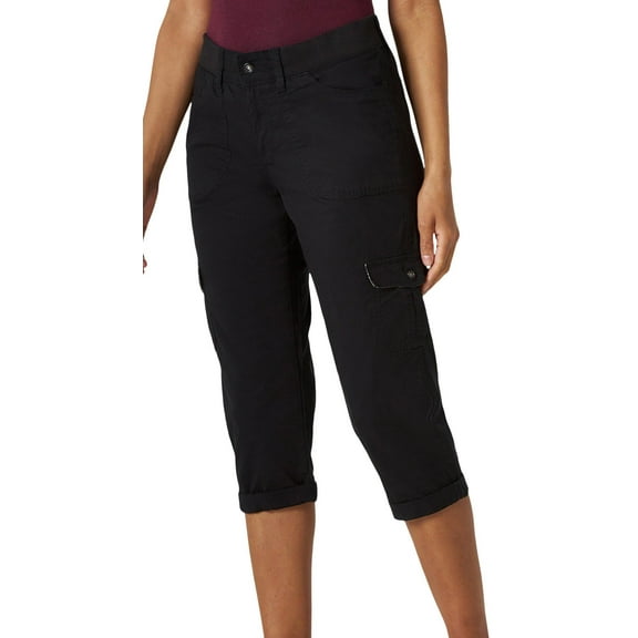 Womens Relaxed-Fit Capri Cargo Stretch Pants 16