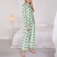 thumbnail image 3 of Fotbe Cute Crocodile Conjunto de Pijama de Manga Larga para Mujer con Estampado, Ropa de Dormir de 2 Piezas, Conjunto de Casa Suave y Cómodo con Bolsillos-Large, 3 of 7