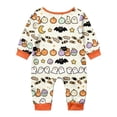 thumbnail image 3 of Family Matching Halloween Pajamas Set Short SLeeve Top & Pants 2 Piece Sleepwear Jammies Cute Pumpkin Ghost Spider Skeleton Pat Print Holiday Pjs for Women Men Couples Baby 6 Months, 3 of 3