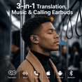 thumbnail image 4 of Open Ear Bluetooth Earbuds, Wireless Earbuds 48H Playtime IPX5 Water Resistance, Touch Control, LED Display, Slim Charging Case, AI Translation in 144 Languages, Real-Time Translator, 4 of 9