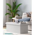 thumbnail image 5 of Wubio Folding Storage Ottoman Bench, Multi-Functional Ottoman Foot Rest, End of Bed Bench, Storage Chest for Living Room, Bedroom, Hallway, Entryway, Holds Up to 700 lbs (Light Gray, 43 Inches), 5 of 8
