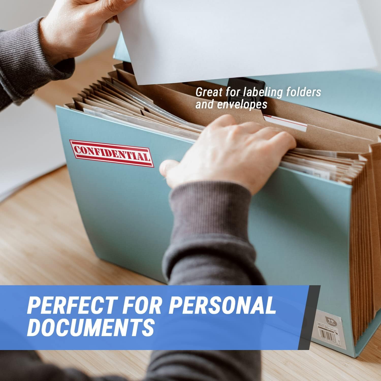 Confidential  (4 x 1 inch, Red - 300 ) Confidential Stickers for Special Handling , Top Secret Mail - Strong Permanent Self-Adhesive
