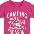 thumbnail image 3 of Instant Message - Camping Is My Favorite Season - Toddler & Youth Girls Short Sleeve Graphic T-Shirt, 3 of 6