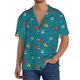 thumbnail image 1 of Fotbe Funny Cat Blue Camisa Estampada de Manga Corta para Hombre, Casual de Verano, Estilo Playero, Sin Arrugas-3X-Large, 1 of 5