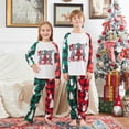 thumbnail image 4 of Christmas Pajamas for Family Long Sleeve Print Tops Plaid Pants Set Sleepwear, 4 of 5