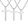 thumbnail image 2 of QQTDFG Silver Stainless Steel Cross Pendant Necklace for Men Women Box Chain 16"-24"-Gold-Large(1.6"*0.9")-24 inches, 2 of 9