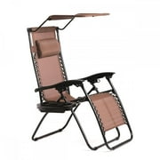 New Zero Gravity Chair Lounge Patio Chairs Outdoor with Canopy Cup Holder