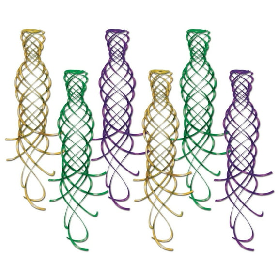 Beistle Club Pack of 36 Fun, Festive and Exciting Green, Gold and Purple Shimmering Whirl Hanging
