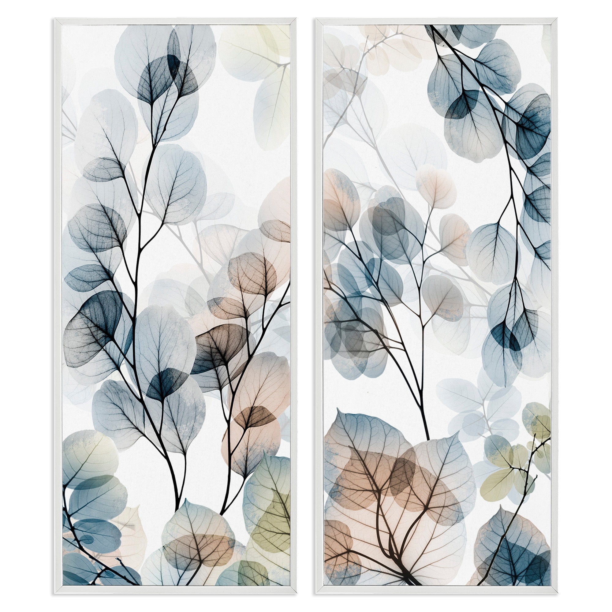 Stupell Industries Elegant Abstract Botanical Plant Leaves Pattern Collage , 13 x 30, Design by Albert Koetsier