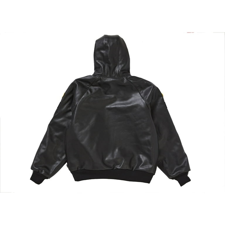 Supreme Men's Vanson Leathers Hooded Work Jacket Black, from