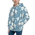 thumbnail image 2 of Kdxio Lilies Flowers Pattern Kids Boys Girls Zip Up Hoodie 3D Printed Hooded Sweatshirt Hoody Coat with Pocket 7-12 Y-Medium, 2 of 6