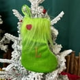 thumbnail image 2 of geerera Green Christmas Stockings with Initials, 5"x7" Personalized Christmas Stocking with Golden Letter for Christmas Tree Fireplace Home Decor(L), 2 of 5