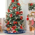 thumbnail image 3 of Blue Christmas Snowflake Xmas Tree Polyester Tree Skirt for Xmas Holiday Home Indoor Decoration 48 in, 3 of 5