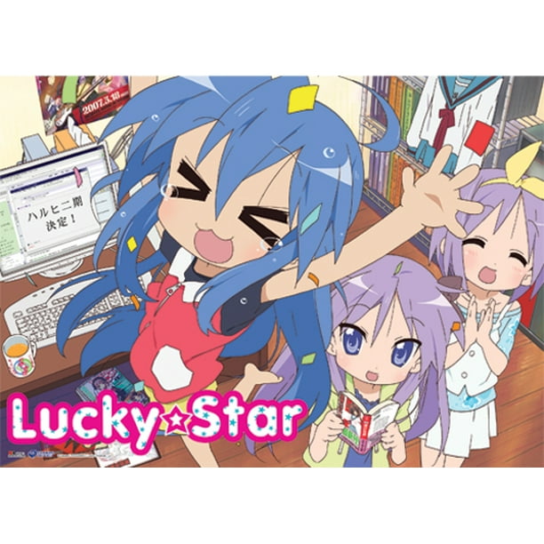 Wall Scroll Lucky Star Computer Cheer Fabric Poster New Anime Art Ge5273 Walmart Com Walmart Com