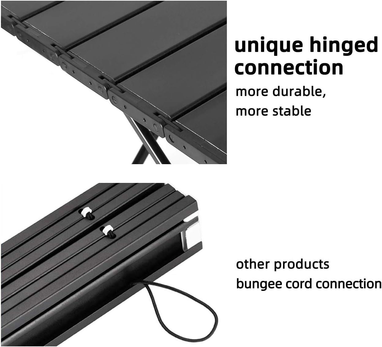 Portable Camping Table Ultralight Aluminum Camp Table Folding Beach Table for Camping Hiking Backpacking Outdoor Picnic, Size M