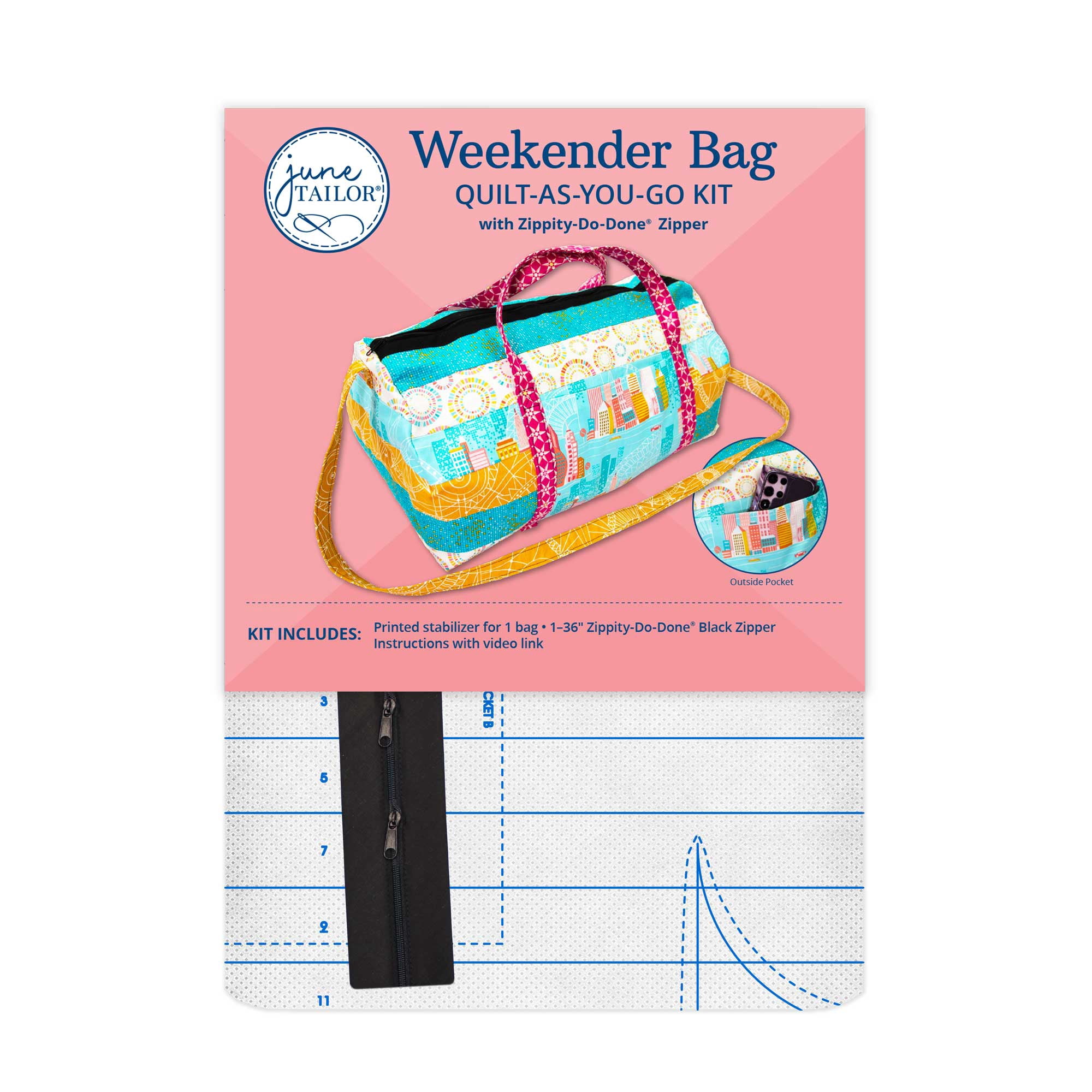 Weekender Bag Quilt-As-You-Go Kit with Zippity-Do-Done Zipper