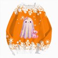 thumbnail image 3 of Towmus Halloween Sweaters for Women Novelty Xmas Roundneck Snowflake Sweatshirts Sequin Ghost Print Long Sleeve Pullover Tops, 3 of 6