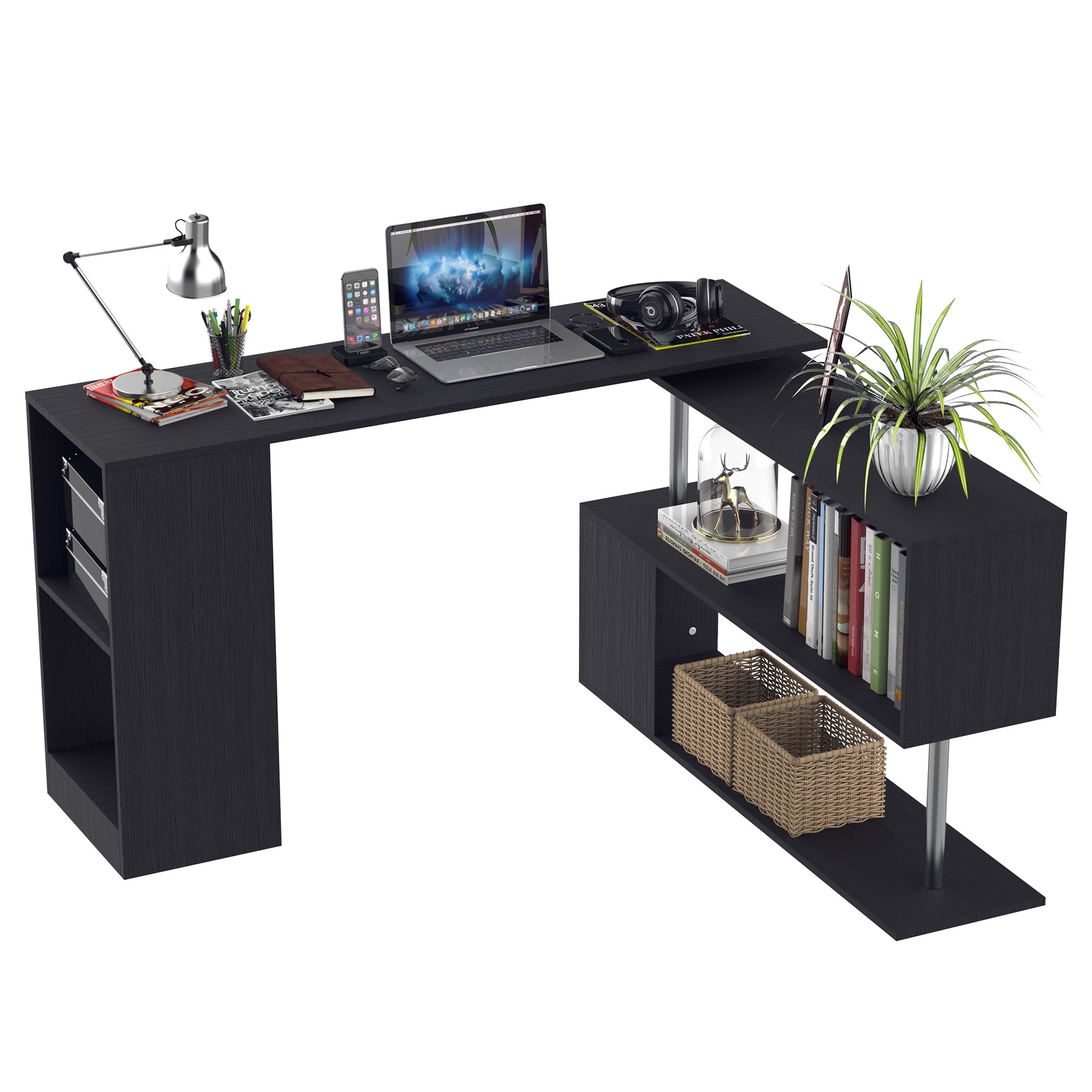 Costume Best L Shaped Gaming Desk With Storage for Streamer