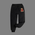 thumbnail image 2 of WRKEKC Kids Fleece Sweatpants Bear Embroidery Drawstring Elastic Waist Cuffed Hem Warm Stretchy Comfy Fall Winter Pants for 3-14 Years, 2 of 8