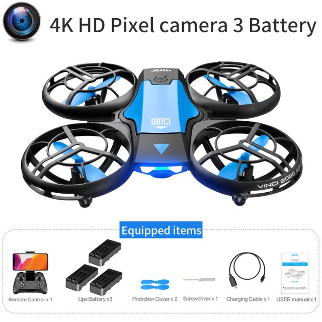 V8 nuevo Mini Drone 4K 1080P HD Cámara Drones WiFi Fpv presión de aire altura mantener plegable Quadcopter RC Dron juguete para regalo Tan Jianjun unisex