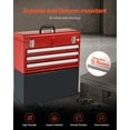 thumbnail image 6 of Metal Tool Box, 20.5-inch, Portable Metal Tool Box with 3 Drawers, Small Tool Chest with EVA Liners, Ball Bearing Slide Drawers Locking & Powder Coated Finish, Multi-Function Tool Organizer, Red, 6 of 24