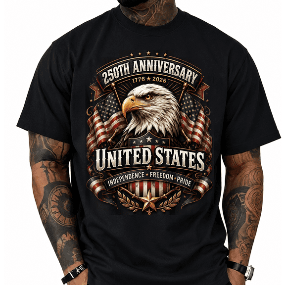 250th Anniversary Mens Patriotic T Shirts USA Flag Retro 1776-2026 Graphic Tee for Men Vintage Independence Day Crewneck Tshirt 7