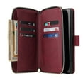 thumbnail image 3 of Samsung Galaxy A52 5G Wallet Case, Dteck ,Folio Flip Leather Cover[Zipper Pocket][Wrist Strap][Kickstand ][Magnetic Closure][9 Card Slots] for Samsung Galaxy A52 5G/4G, Winered, 3 of 7