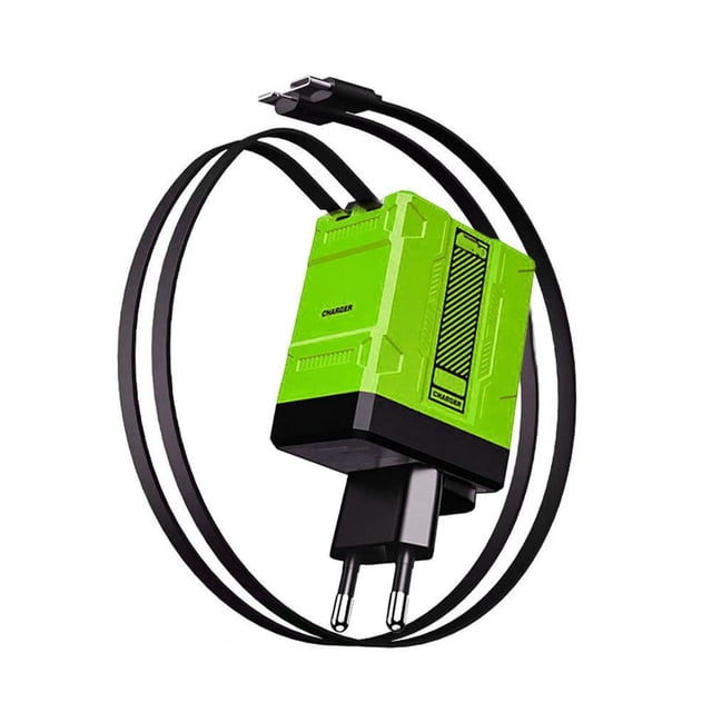 120W Dual-Port Fast Charger with Retractable Cables for All Smartphones, Tablets, & Laptops, Wall Quick Charge Adapter