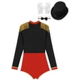 thumbnail image 5 of TiaoBug Women Ringmaster Lion Tamer Costume Tassel Circus Ringleader Bodysuit Jumpsuit Cosplay Outfits Black S, 5 of 7