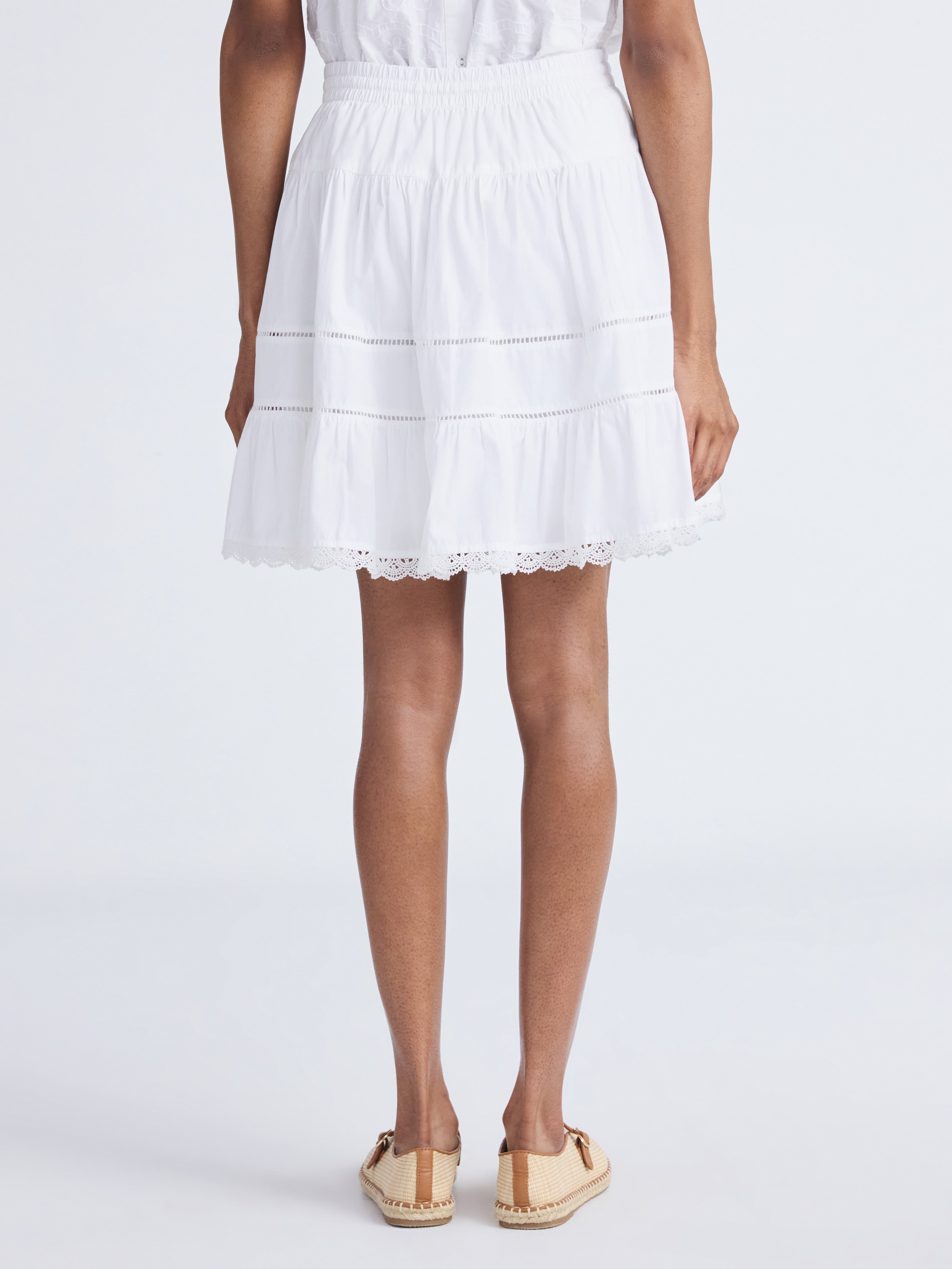 Free Assembly Women's Tiered Cotton Eyelet Mini Skirt, Sizes XS-XXL