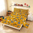 thumbnail image 2 of Erosebridal Bicycle King Sheets, Cycling Bedding, Orange Checkered 4pcs (1 Flat Sheet, 1 Fitted Sheet and 2 Pillowcases), 2 of 6