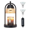 thumbnail image 3 of Candle Warmer Lamp with Timer, 3-Level Dimmable Candle Lamps with Glass Shade, Electric Candle Light Wax Melt Warmer for Scented Wax, Black Warmer Lamp for Women Home Decor (2 Bulbs Included), 3 of 8