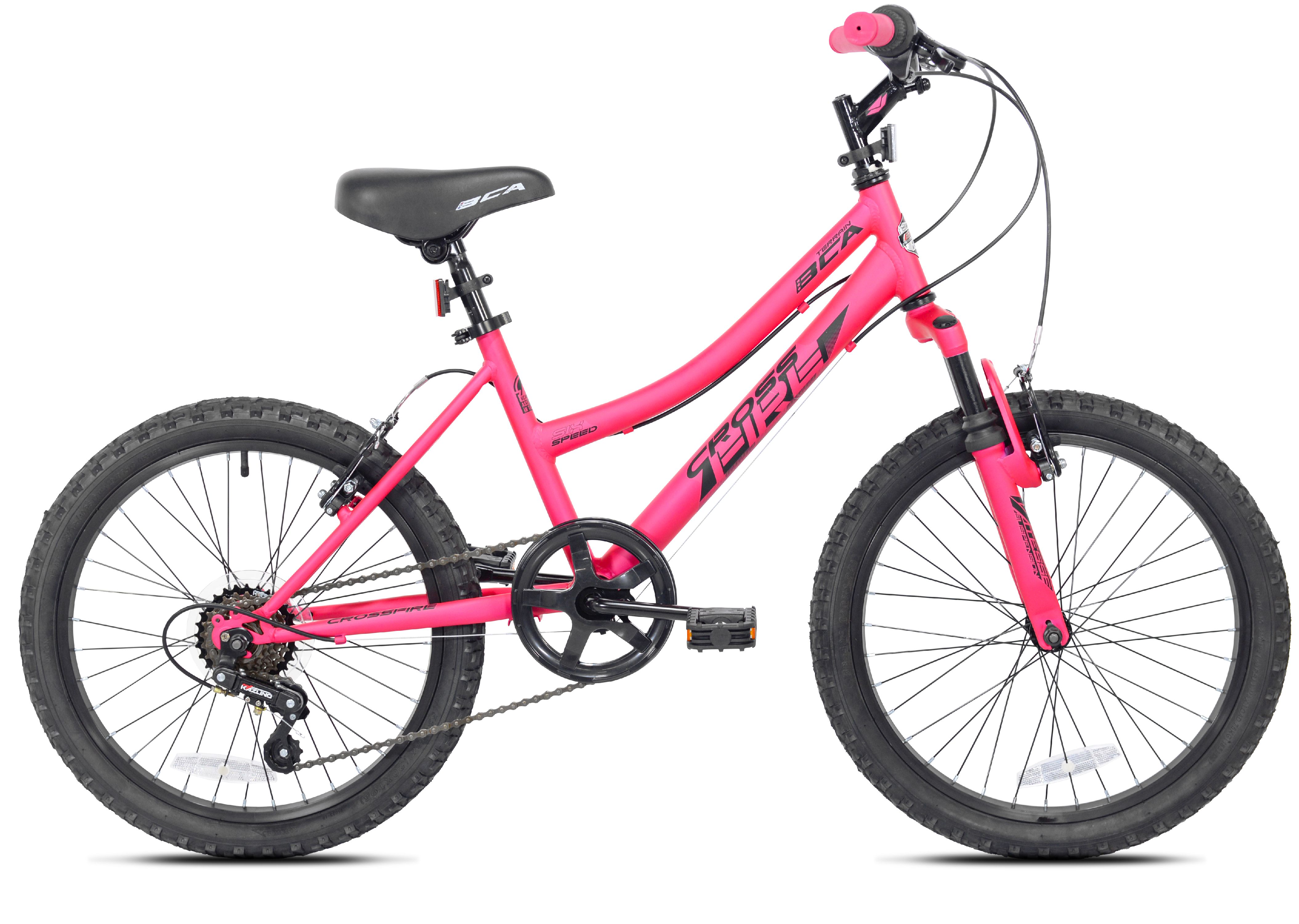 BCA 20" Crossfire 6-Speed Girl Child Mountain Bike, Pink/Black - image 3 of 10
