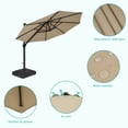 thumbnail image 3 of FLAME&SHADE 11 FT Cantilever Patio Umbrella w/Base, Outdoor Aluminum Offset Umbrellas 360° Rotation Hanging Market Umbrellas,Sand, 3 of 7