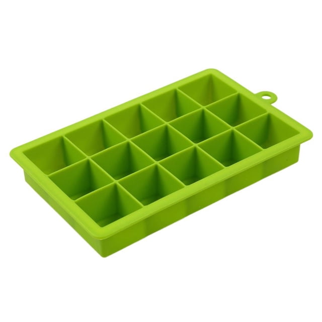 DIY creativo cubo de hielo grande molde cuadrado forma silicona bandeja de hielo verde