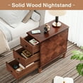 thumbnail image 5 of Tribesigns Wood End Table, Fully Assembled Narrow Side Table with 3 Drawers, Pre-Assembled Nightstand Slim Bedside Table for Small Spaces, Living Room, Bedroom, 5 of 9
