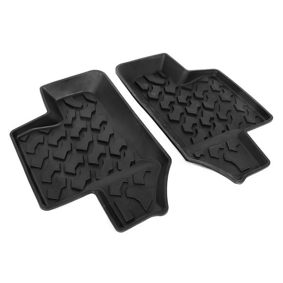 Pair Rear Floor Mat Non-Slip Rubber Door Foot Pad Fits for Jeep Wrangler JK 2 Doors 2007-2017