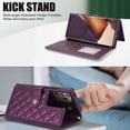 thumbnail image 5 of Case Wallet for Samsung Galaxy Note 20 Ultra, [Wristlet & Crossbody Strap] RFID Blocking 5 Card Slots Stand [Shockproof TPU Shell] PU Leather Magnetic Flip Cover for Note 20 Ultra, Darkpurple, 5 of 9