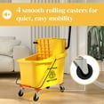 thumbnail image 5 of HOMCOM Mop Bucket with Wringer on Wheels for Floor Cleaning, 38 Quart Down Press Wringer with Handle, Yellow, 5 of 9
