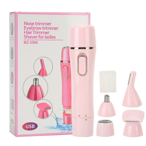Recortadora de patillas, depiladora facial eléctrica 4 en 1 para mujer, afeitadora de pelo adaptada para la perfección