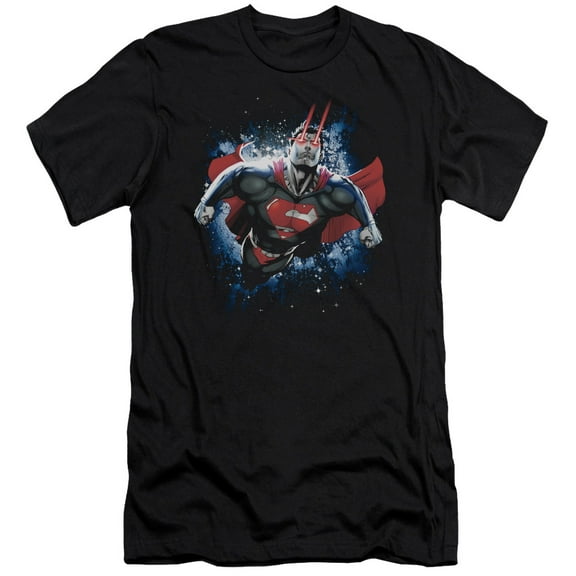 Superman Stardust Premium Adult Slim Fit 30/1 T-Shirt Black