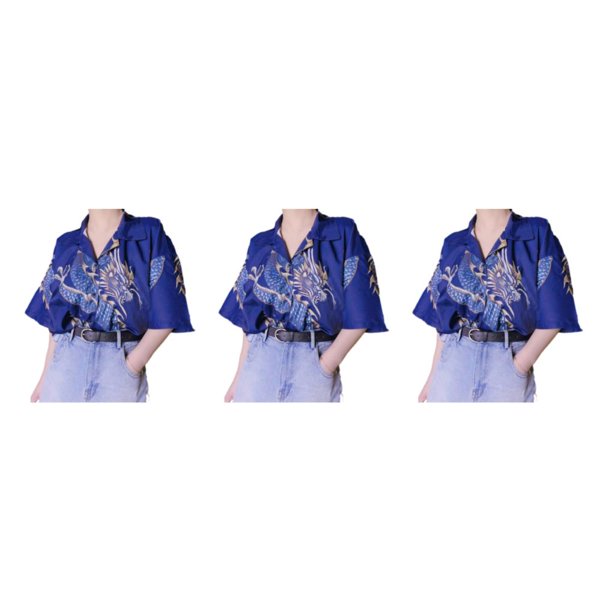 Sonducket Hombres Mujeres Camisa de playa Casual Abotonado Manga corta Dragón Secado rápido Transpirable Estilo étnico Camiseta Vacaciones Type1 NO1