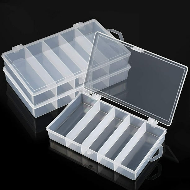3 Pieces Fishing Tackle Accessory Box Clear Plastic Fishing Tackle