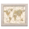thumbnail image 2 of Gango Home Decor Lovely Brown & Tan Rustic World Map; One 14x11in Art Print in Distressed White Frame, 2 of 4